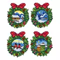 Image of Orchidea Winter Wreath Ornaments Christmas Cross Stitch Kit