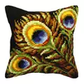 Image of Orchidea Peacock Feathers Cushion Cross Stitch Kit