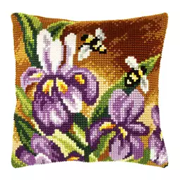 Orchidea Iris and Bees Cushion Cross Stitch Kit