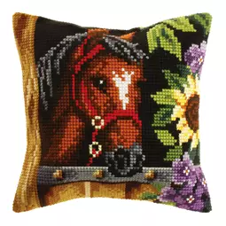 Orchidea Horse in Stable Cushion Cross Stitch Kit