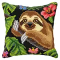 Image of Orchidea Sloth Cushion Cross Stitch Kit