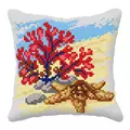 Image of Orchidea Coral and Starfish Cushion Cross Stitch Kit