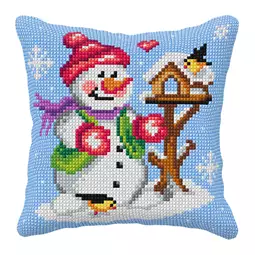 Snowman and Birds Cushion
