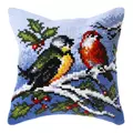 Image of Orchidea Winter Birds Cushion Christmas Cross Stitch Kit