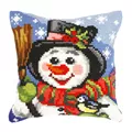 Image of Orchidea Snowman Cushion Christmas Cross Stitch Kit