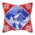 Image of Orchidea Moonlit Cabin Cushion Christmas Cross Stitch Kit