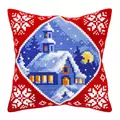 Image of Orchidea Moonlit Church Cushion Christmas Cross Stitch Kit