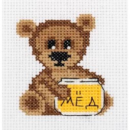 Pretty Little Teddy Bear Easy Counted Cross Stitch Kit 