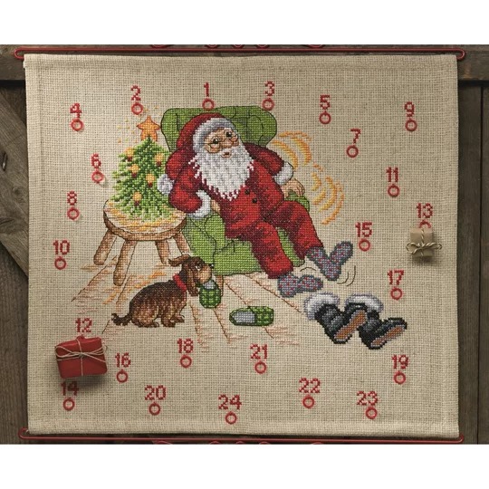 Image 1 of Permin Santa Slippers Advent Christmas Cross Stitch Kit