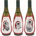 Image of Permin Penguin Wine Aprons Christmas Cross Stitch Kit