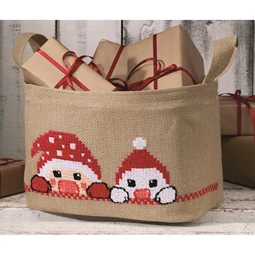 Permin Santa and Snowman Bag Christmas Cross Stitch Kit
