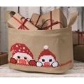 Image of Permin Santa and Snowman Bag Christmas Cross Stitch Kit