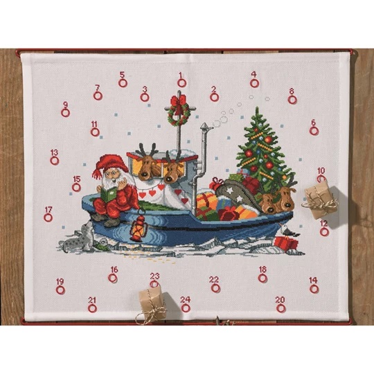 Image 1 of Permin Christmas at Sea Advent Cross Stitch Kit