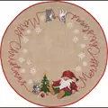 Image of Permin Merry Christmas Tree Skirt Cross Stitch Kit