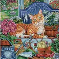 Image of Design Works Crafts Welcome Cat Cross Stitch Kit