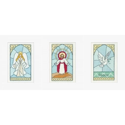 Heritage Peace Stained Glass Set Christmas Card Making Christmas Cross Stitch Kit