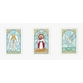 Image of Heritage Peace Stained Glass Set Christmas Card Making Christmas Cross Stitch Kit