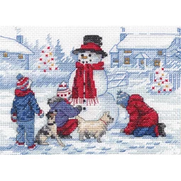 Dimensions Building a Snowman Christmas Cross Stitch Kit