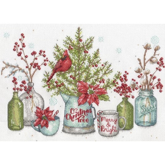 Image 1 of Dimensions Birds and Berries Christmas Cross Stitch Kit