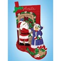 Image of Design Works Crafts Mr and Mrs Claus Stocking Christmas Craft Kit