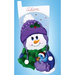 Snowman with Bird Stocking