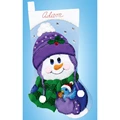 Image of Design Works Crafts Snowman with Bird Stocking Christmas Craft Kit