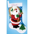 Image of Design Works Crafts Jolly Santa Stocking Christmas Craft Kit