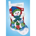 Image of Design Works Crafts Snowman with Stockings Christmas Craft Kit