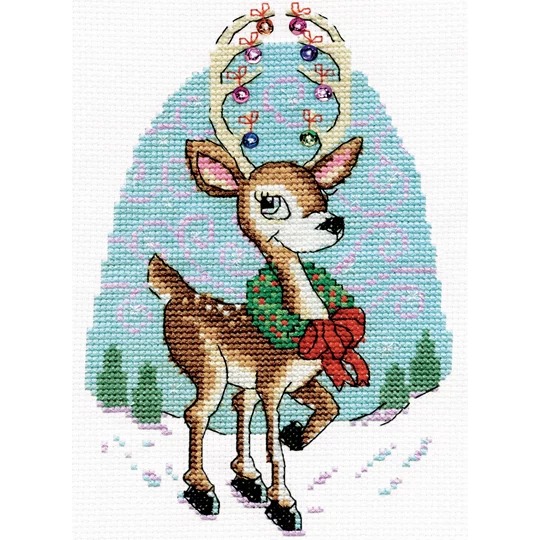 Image 1 of Design Works Crafts Reindeer Christmas Cross Stitch Kit