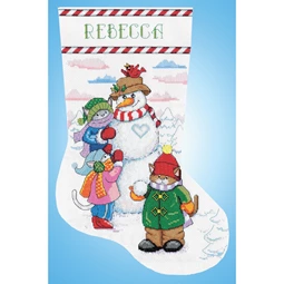 Design Works Crafts Snowman and Cats Stocking Christmas Cross Stitch Kit