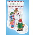 Image of Design Works Crafts Snowman and Cats Stocking Christmas Cross Stitch Kit