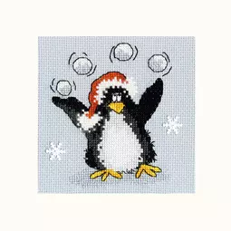 Bothy Threads PPP Playing Snowballs Christmas Card Making Christmas Cross Stitch Kit