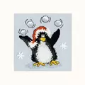 Image of Bothy Threads PPP Playing Snowballs Christmas Card Making Christmas Cross Stitch Kit
