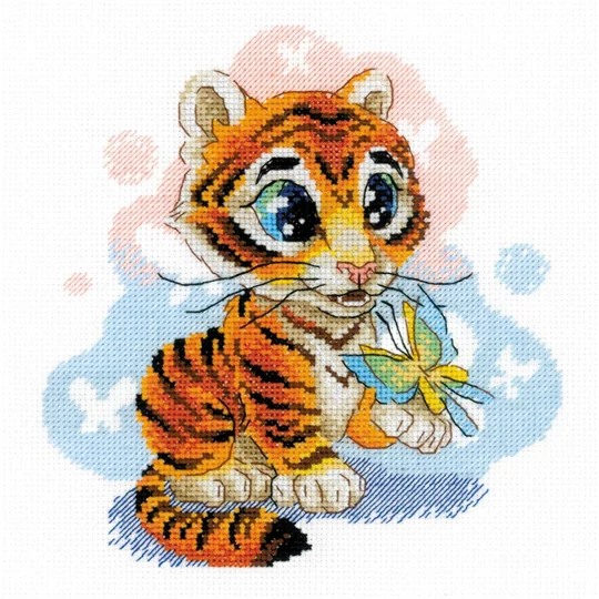 Image 1 of RIOLIS Curious Little Tiger Cross Stitch Kit