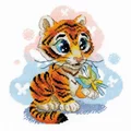 Image of RIOLIS Curious Little Tiger Cross Stitch Kit