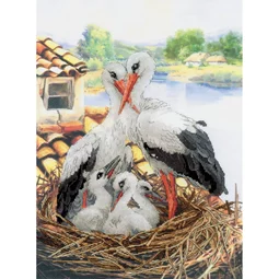 RIOLIS Stork Family Cross Stitch Kit