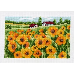 Permin Sunflower Field Cross Stitch Kit