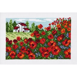 Permin Poppy Field Cross Stitch Kit