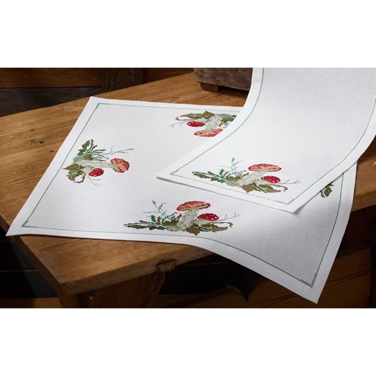 Image 1 of Permin Amanita Table Centre Cross Stitch Kit