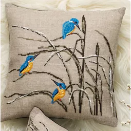 Permin Kingfisher Cushion Cross Stitch Kit