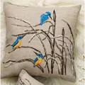 Image of Permin Kingfisher Cushion Cross Stitch Kit