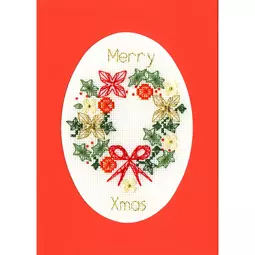 Bothy Threads Christmas Wreath Christmas Card Making Cross Stitch Kit
