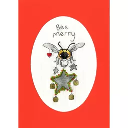 Bothy Threads Bee Merry Christmas Card Making Christmas Cross Stitch Kit