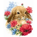 Image of RIOLIS Bunny in Flowers Cross Stitch Kit