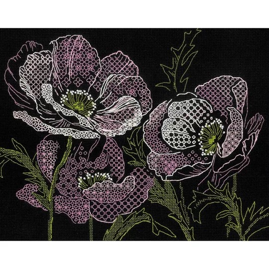 Image 1 of RIOLIS Lace Poppies Cross Stitch Kit