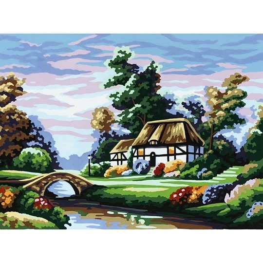 Image 1 of Gobelin-L Thatched Cottage Tapestry Canvas