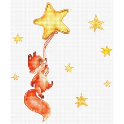 Luca-S Fox with Stars Birth Sampler Cross Stitch Kit