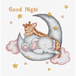 Luca-S Good Night Birth Sampler Cross Stitch Kit