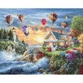 Image of Luca-S Balloons over Sunset Cove - Petit Point Kit Tapestry