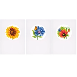 Vervaco Summer Flowers Greetings Cards Set of 3 Cross Stitch Kit
